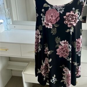 Torrid Black and Pink Floral Top